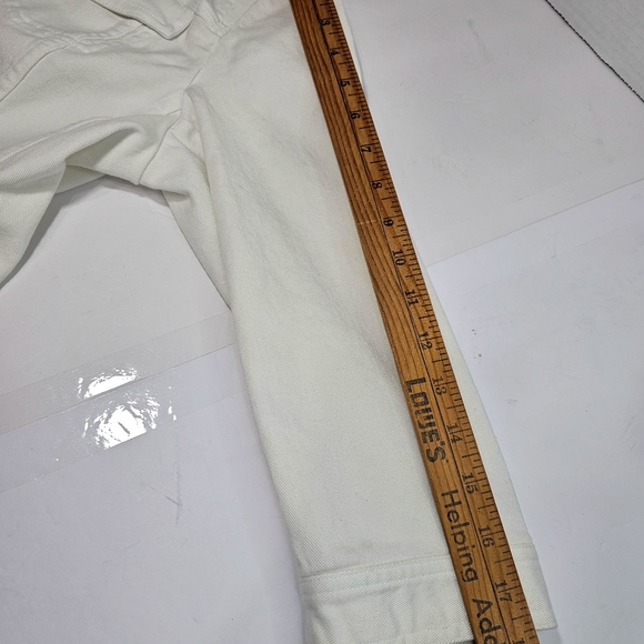 Vintage Harolds Women's White Denim Jacket with Embellished Collar - Picture 7 of 9